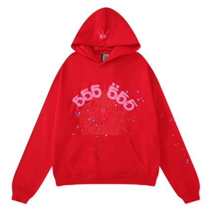 Sp5der Worldwide Red Angel Number 555 Hoodie